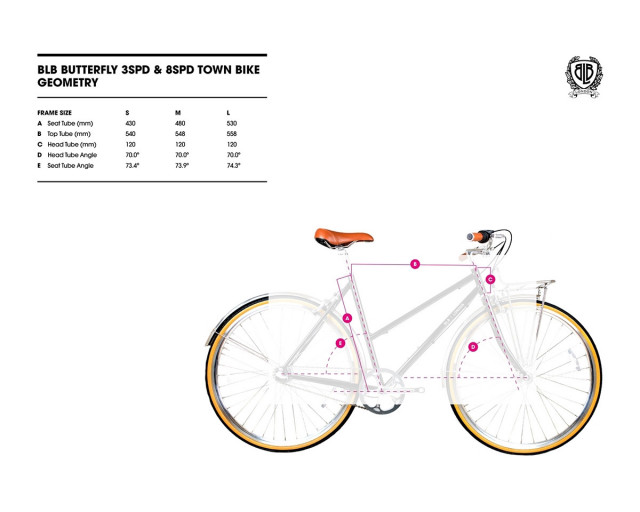 BIKE BLB BUTTERFLY 8SPD DUSTY PINK