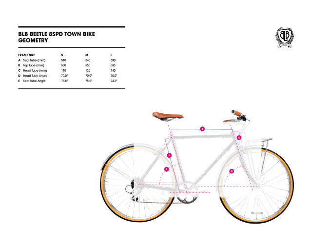 BIKE BLB BEETLE 8SPD TOWN BIKE CHROME