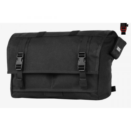 THE RUMMY MISSIONWORKSHOP MESSENGER BAG BLACK/RED BUCKLE