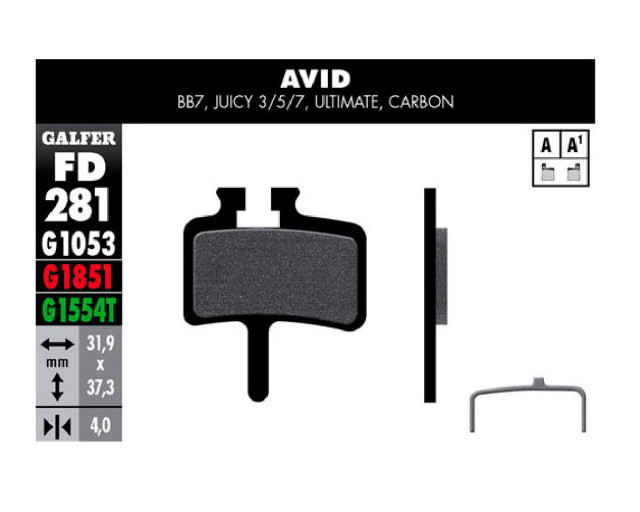 PASTILLAS FRENO GALFER AVID BB7 JUICY 3 3/5/7
