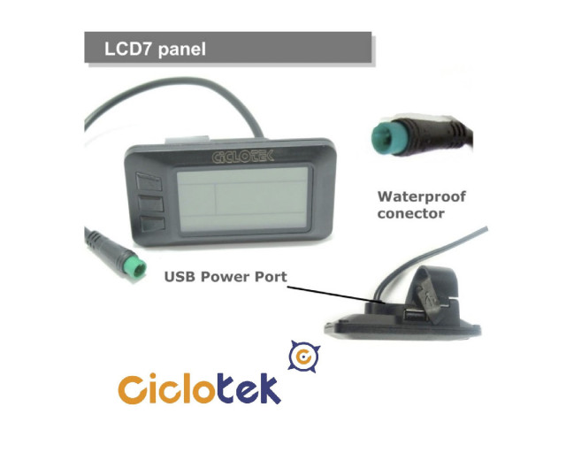 PANTALLA CICLOTEK LCD5 USB 36-48V WP